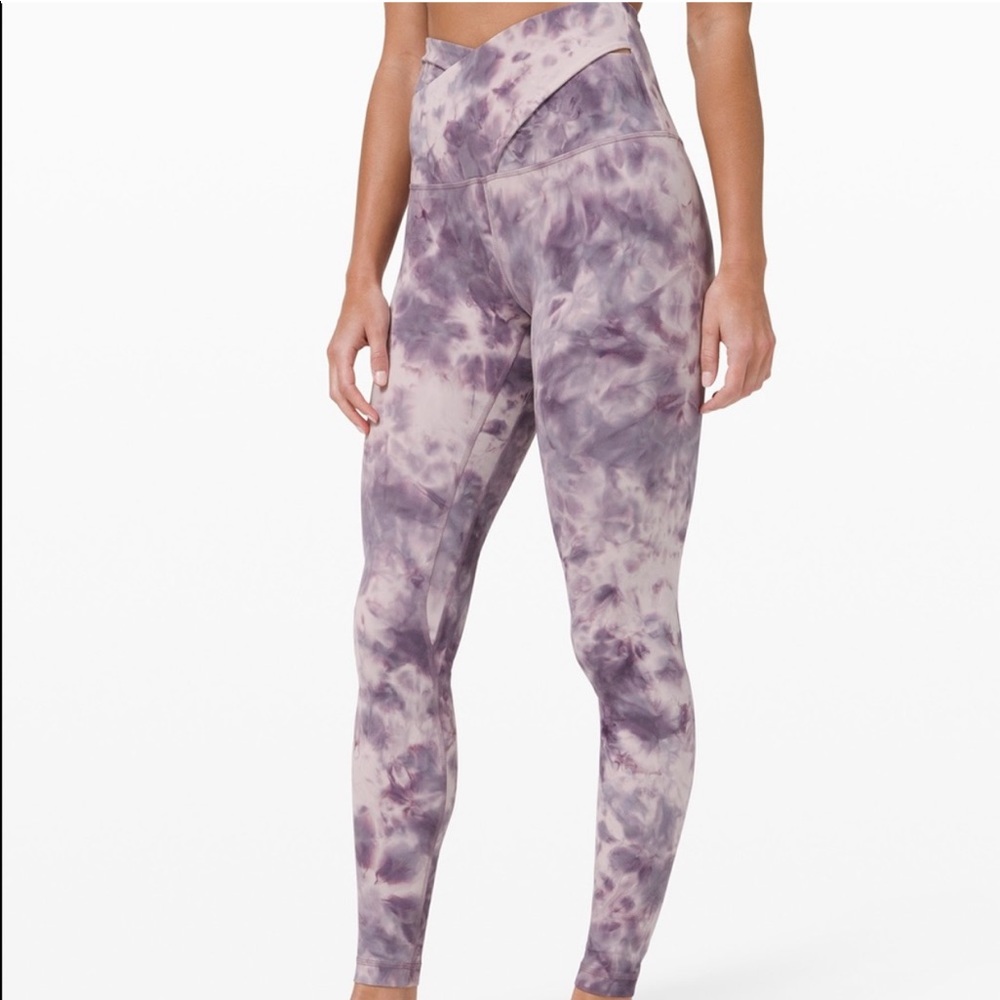 NWT Lululemon Align Criss Cross 25" Diamond Dye Pink Bliss Graphite Purp…
